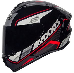 CAPACETE AXXIS DRAKEN WIND GLOSS BLACK/WHITE/RED 58/M