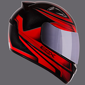 CAPACETE EBF EOX FROST PT/FOSCO/VERMELHO 61