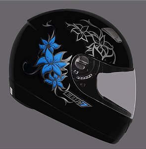 CAPACETE EBF 7 FEMME PT/AZUL 58