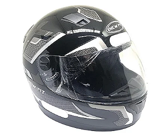 CAPACETE EBF NEW FIT CONTROL PRETO/PRATA 58