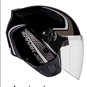 CAPACETE EBF SPARK JET SPEED PTO/PRATA 56