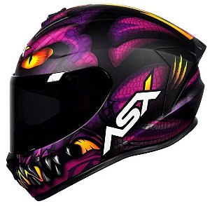 CAPACETE ASX DRAKEN RAPTOR FOSCO PRETO/ROXO 58/M