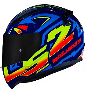 CAPACETE LS2 RAPID FF353 TAGLINE BLU/YELLOW 60/L