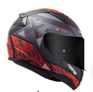 CAPACETE LS2 RAPID FF353 XTREET MATTE BLK/RED 58/M