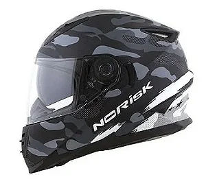 CAPACETE NORISK FF302 DESTROYER MATTE BLK/WHITE 62/XL