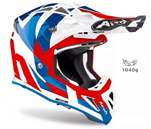 CAPACETE AIROH AVIATOR ACE SWOOP RED BLUE GLOSS 58 M
