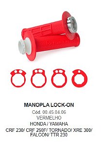 MANOPLA BIKER LOCK ON CRF 230/250F/TORNADO/TTR 230 VERMELHA