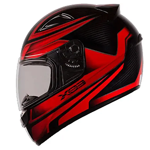 CAPACETE EBF E0X FROST PRETO/VERMELHO 58