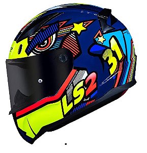 CAPACETE LS2 RAPID FF353 KHAN YEL/BLUE 62/XL