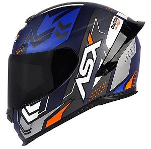 CAPACETE ASX EAGLE RACING DIAGON FOSCO AZUL/AZUL/BRANCO 60/L