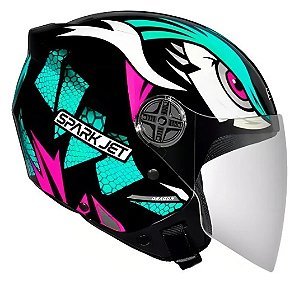 CAPACETE EBF SPARK JET DRAGON PRETO FOSCO/TIF 60