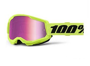 OCULOS 100% STRATA 2 ESPELHADO NEON YELLOW