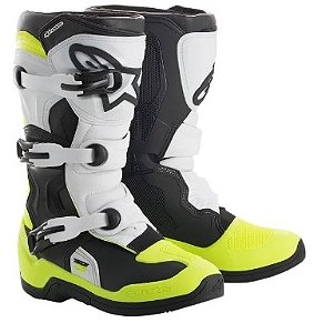 BOTA ALPINESTARS TECH 3 S YOUTH PRETO BRANCO AMARELO FLUO 6  EAN  8021506934622