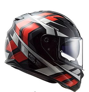 CAPACETE LS2 FF320 STREAM LOOP BLK/RED 58/M