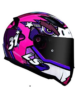 CAPACETE LS2 RAPID FF353 KHAN FUC/WHT 62/XL