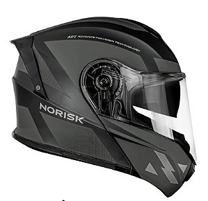 CAPACETE NORISK MOTION DEFENDER MATTE TIT/BLACK 62/XL