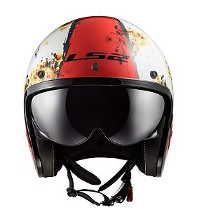 CAPACETE LS2 SPITFIRE OF599 RUST WHT/RED 56/S
