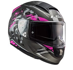 CAPACETE LS2 VECTOR EVO FF397 STENCIL MATTE BLK/PINK 62/XL