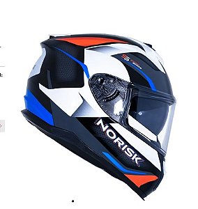 CAPACETE NORISK STRADA DRIVE WHT/BLUE/RED 56/S