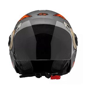 CAPACETE TORK NEW LIBERTY 3 COYOTE CINZA BRILHO 56