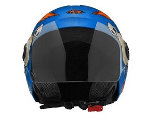 CAPACETE TORK NEW LIBERTY 3 COYOTE AZUL BRILHO 56