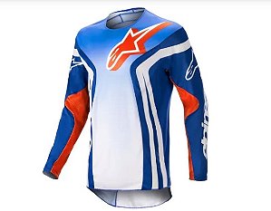 CAMISA ALPINESTARS RACER SEMI 23 AZUL LARANJA L  EAN  8059347049571