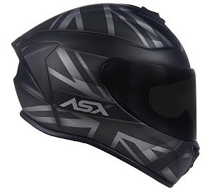 CAPACETE ASX DRAKEN UK FOSCO PRETO/CINZA 60/L
