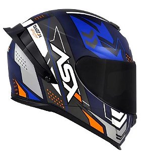 CAPACETE ASX EAGLE RACING DIAGON FOSCO AZUL/AZUL/BRANCO 58/M