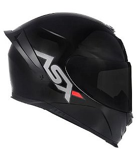 CAPACETE ASX EAGLE RACING SOLID BRILHO PRETO 56/S