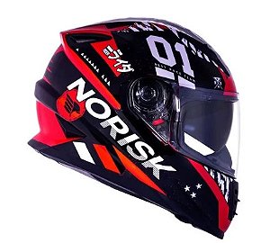 CAPACETE NORISK FF302 TOKYO BLK/RED/WHT 58/M