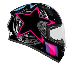 CAPACETE EBF X TROY FF 526 COSMIC 56/PT/ROSA