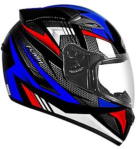 CAPACETE EBF NEW SPARK FLASH PT/AZUL 58