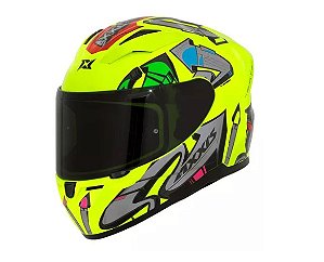 CAPACETE AXXIS SEGMENT ARROWS C13 - YELLOW FLUOR GLOSS 58