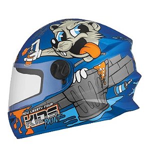 CAPACETE TORK LIBERTY FOUR KIDS PAINT AZUL FOSCO 54