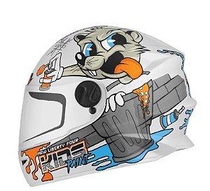 CAPACETE TORK LIBERTY FOUR KIDS PAINT BRANCO FOSCO 54