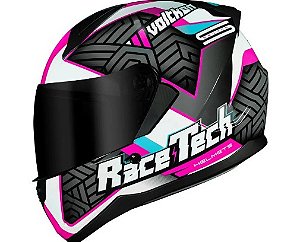 CAPACETE RACE TECH SECTOR VOLTKON WHT/PINK 58/M
