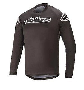 CAMISA ALPINESTARS RACER V2 ML PRETO BRANCO M  EAN  8059175120411