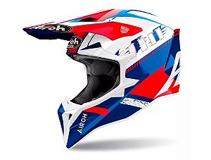 CAPACETE AIROH WRAAAP FEEL BLUE/RED GLOSS 58