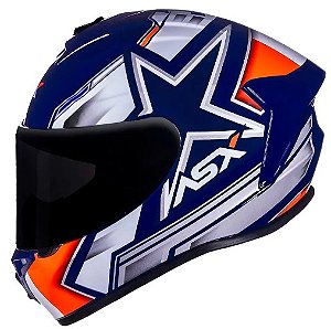 CAPACETE ASX DRAKEN PILOT BRILHO AZUL/BRANCO/VERMELHO 58/M