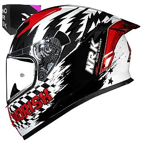 CAPACETE NORISK FLOW DAYTONA WHT/RED 60/L