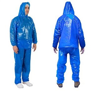 CAPA DE CHUVA TRANSPARENTE AZUL