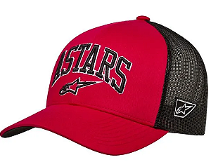 BONE ALPINESTARS DUNKER TRUCKER VERMELHO PRETO EAN 8059347337715