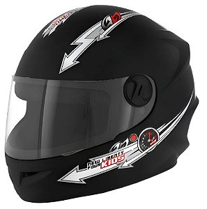 CAPACETE TORK LIBERTY FOUR KIDS PRETO FOSCO 54
