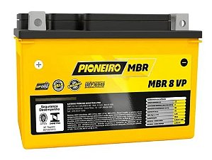 BATERIA PIONEIRO CB 500/XT 600/KANSAS/CBR 600/SHADOW/ZX-6R/NINJA 250/300/MIRAGE 250/NC 700 MBR 8 VP
