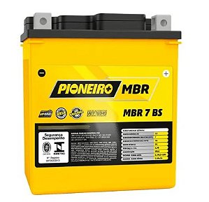 BATERIA PIONEIRO TWISTER/ELITE/TORNADO/FALCON/TITAN150..08/BIZ125..08/CB 300/FAZER/LANDER/HORNET...07/MT 03 16... LEAD 110 MBR 7 BS