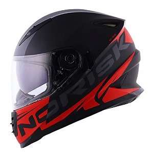 CAPACETE NORISK FF302 MANTY MATTE BLK/RED 56/S
