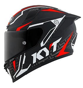 CAPACETE KYT STRIKER 2V ASPHALT BLACK/RED - M