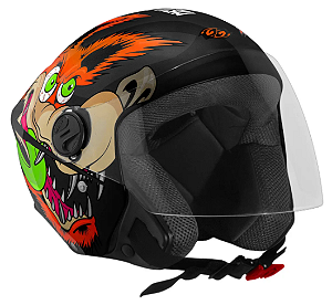 CAPACETE TORK NEW LIBERTY 3 COYOTE PRETO BRILHO 58