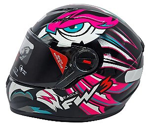 CAPACETE FW3 GTN EAGLE ROSA AZUL 58