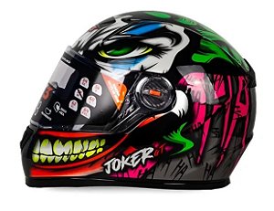 CAPACETE FW3 GTN JOKER PRETO BRILHANTE 58